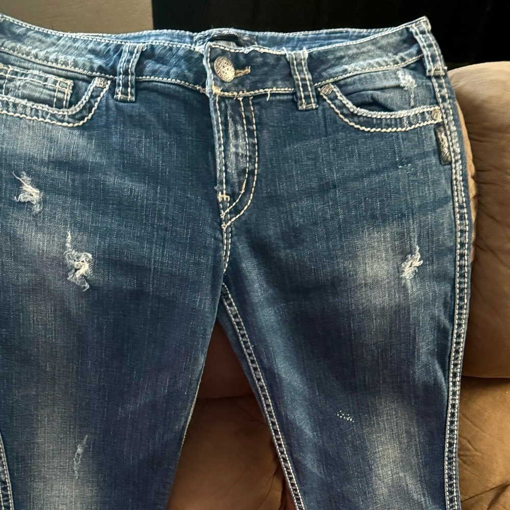 Women’s silver jeans